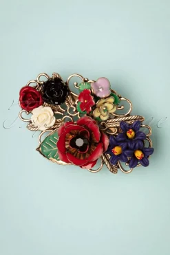 Lovely Freda Flower Cluster Haarclip En Broche In Goud En Multi>Vrouwen Haaraccessoires