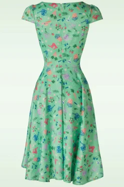 Vixen Garden Criss Cross Flare Jurk In Groen>Vrouwen Swing Jurken