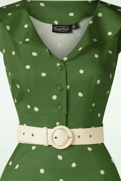 Vixen Gestippelde Midi-Jurk Met Brede Kraag In Groen><noscript><img width=
