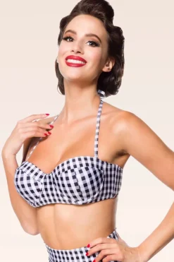 Belsira Gigi Gingham Bikinitop In Zwart En Wit><noscript><img width=