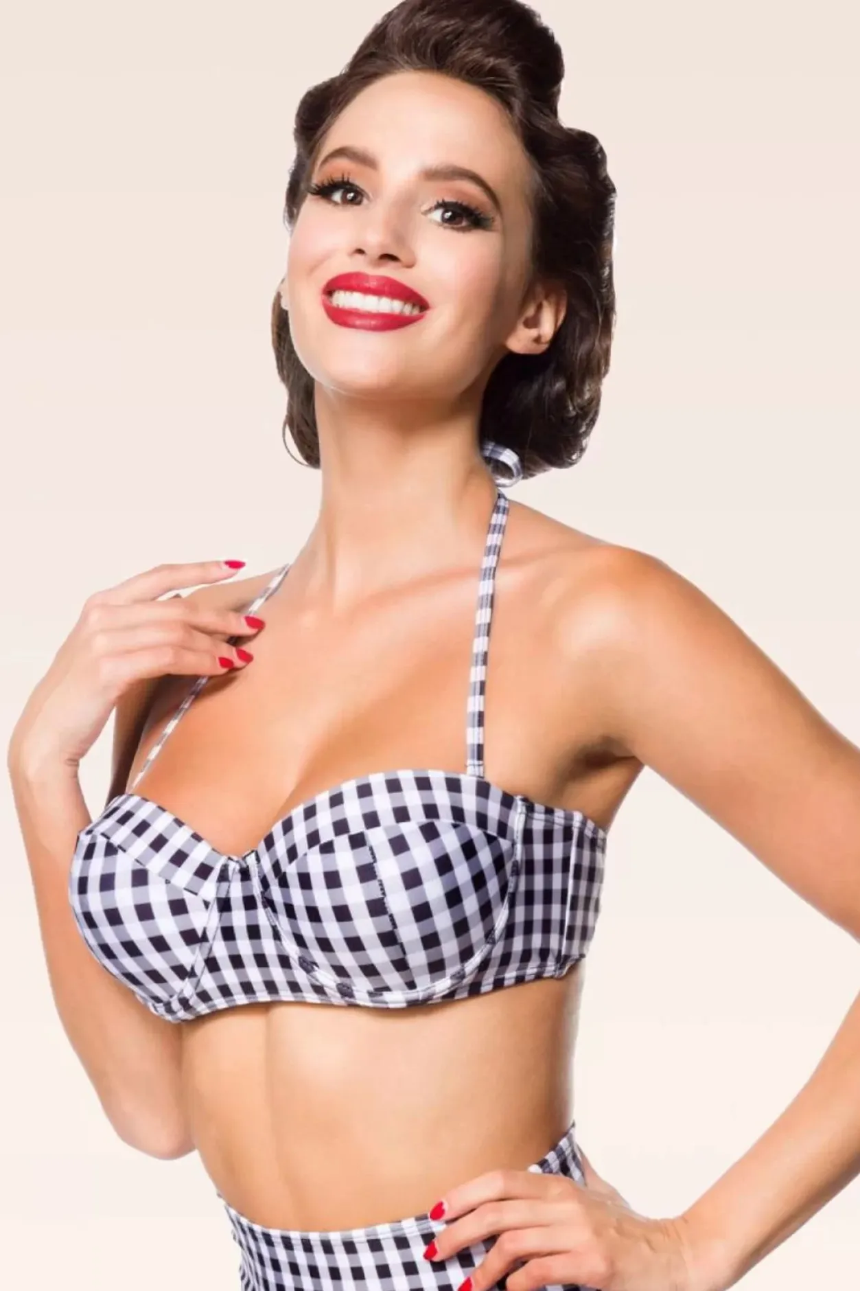 Belsira Gigi Gingham Bikinitop In Zwart En Wit>Vrouwen Bikini's