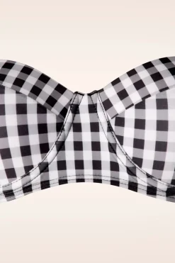 Belsira Gigi Gingham Bikinitop In Zwart En Wit><noscript><img width=