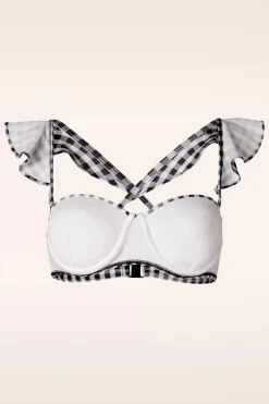 Belsira Gigi Gingham Bikinitop In Zwart En Wit><noscript><img width=