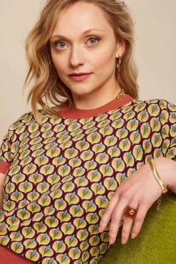 King Louie Gigi Indy Top In Delphinium Groen>Vrouwen Truitjes