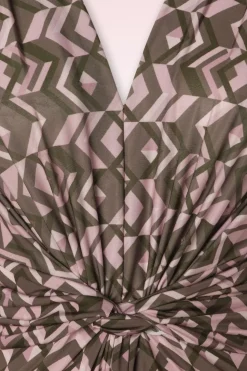 Vintage Chic for Topvintage Gina Geo Print Jumpsuit In Bruin><noscript><img width=