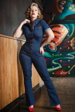Rock-a-Booty Gloria Lee Jumpsuit In Denimblauw>Vrouwen Playsuits & Jumpsuits