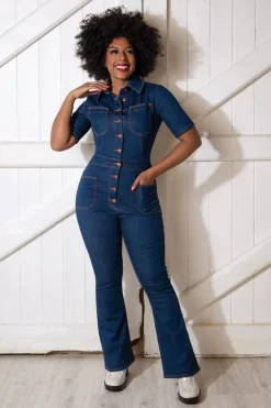 Rock-a-Booty Gloria Lee Jumpsuit In Denimblauw><noscript><img width=