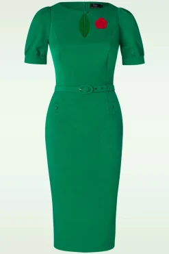 Vintage Diva Graziella Pencil Jurk In Groen><noscript><img width=