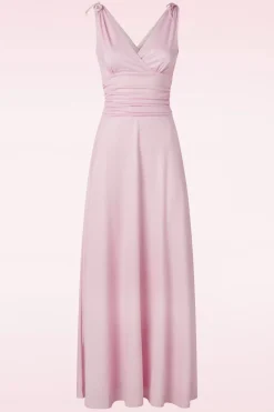 Vintage Chic for Topvintage Grecian Glitter Maxi Jurk In Rose Shadow>Vrouwen Plus Size Jurken
