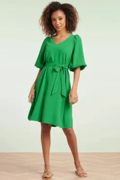 Smashed Lemon Greta Jurk In Groen>Vrouwen Plus Size Jurken