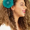Urban Hippies Grote Bloemcorsage In Turkoois>Vrouwen Haaraccessoires
