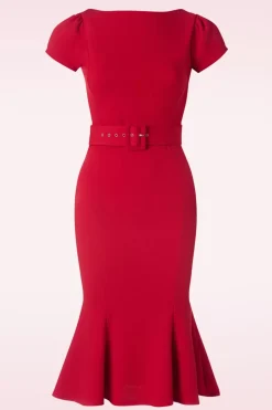 Vintage Chic for Topvintage Gwen Pencil Dress In Red>Vrouwen Plus Size Jurken