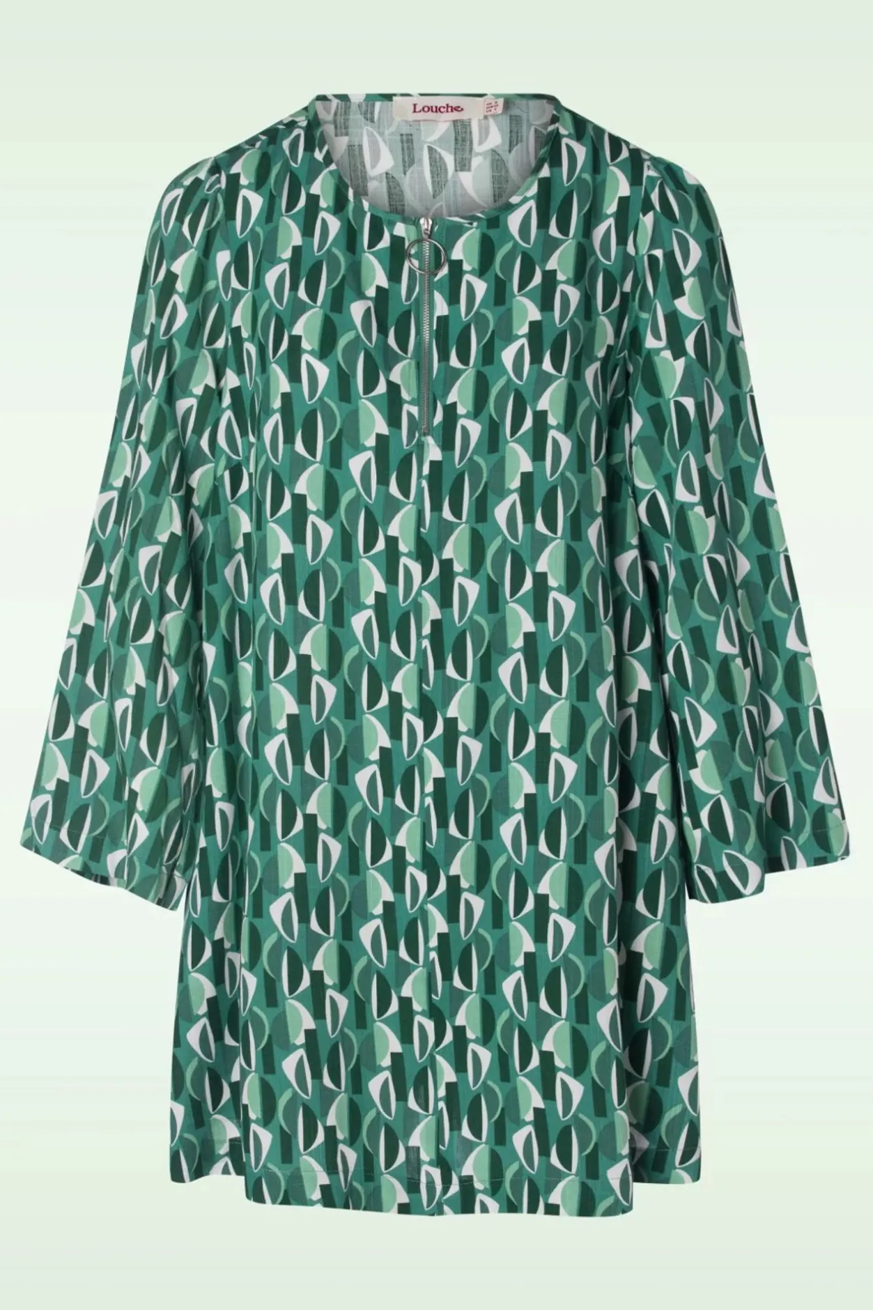 Louche Gwenola Mid Century Retro Jurk In Groen>Vrouwen Plus Size Jurken
