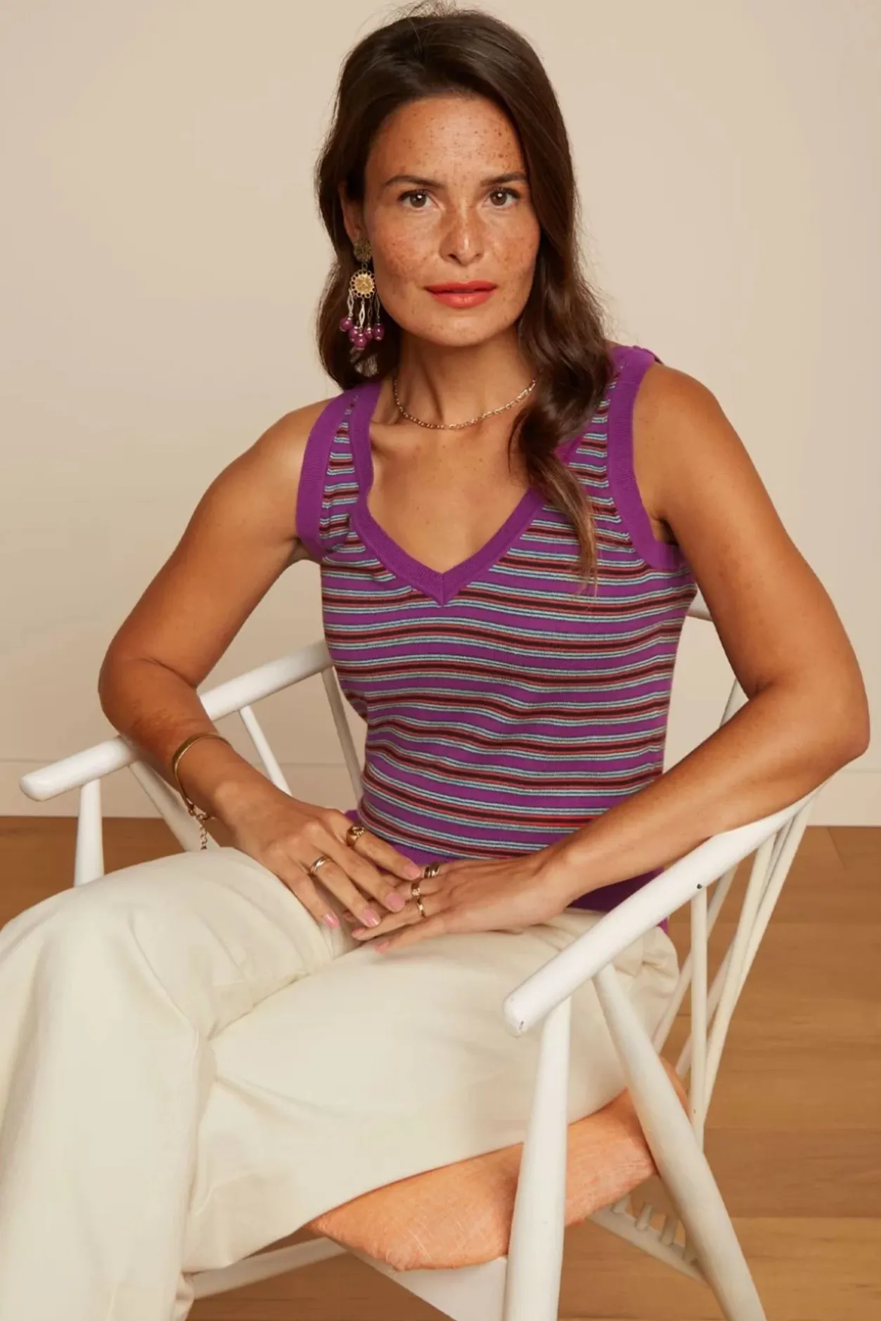 King Louie Hazel Bee Stripe Top In Sparkling Paars>Vrouwen Tops