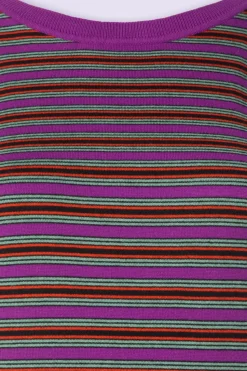 King Louie Hazel Bee Stripe Top In Sparkling Paars><noscript><img width=