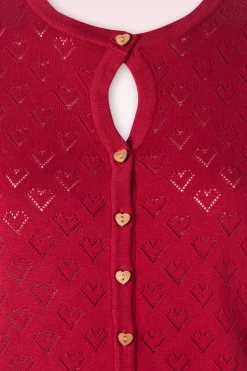 Banned Retro Heart Blooms Cardigan In Rood><noscript><img width=