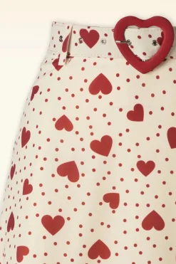 Vixen Heart Polka Dot Midi Rok In Creme><noscript><img width=