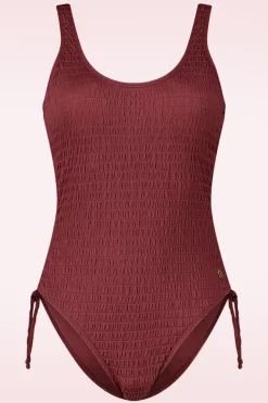 TC Beach High Leg Badpak In Donkerrood>Vrouwen Badpakken