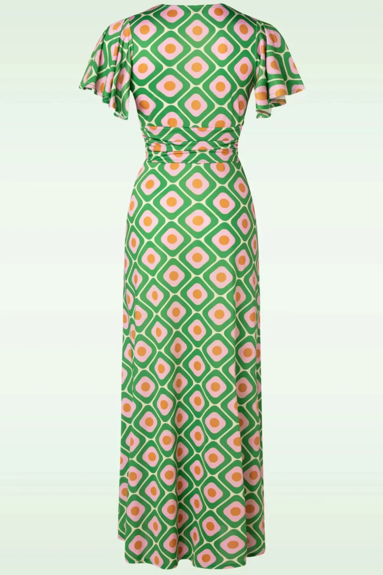 Vintage Chic for Topvintage Indy Maxi Jurk Geo Print In Groen>Vrouwen Plus Size Jurken