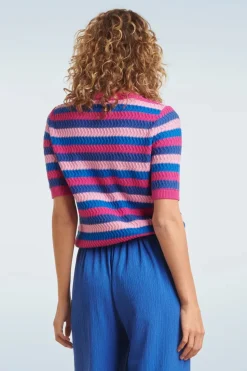 Smashed Lemon Iris Gebreide Top In Multi><noscript><img width=