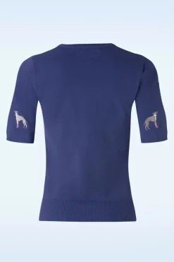 Banned Retro It's A Whippets World Jumper In Blauw>Vrouwen Truitjes