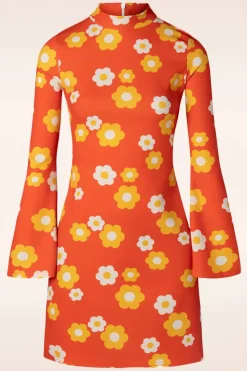 Vintage Chic for Topvintage Izzy Bloemen Jurk In Oranje>Vrouwen Plus Size Jurken