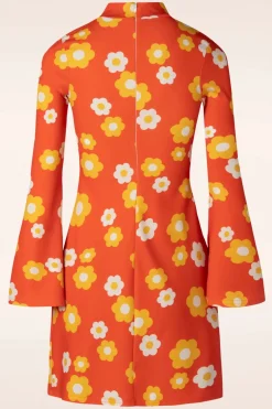 Vintage Chic for Topvintage Izzy Bloemen Jurk In Oranje>Vrouwen Plus Size Jurken