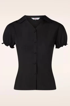 Banned Retro Jane Blouse In Zwart>Vrouwen Blouses