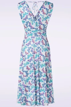 Vintage Chic for Topvintage Jane Butterfly Swing Jurk In Wit>Vrouwen Plus Size Jurken