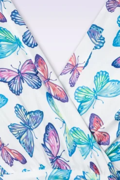 Vintage Chic for Topvintage Jane Butterfly Swing Jurk In Wit><noscript><img width=