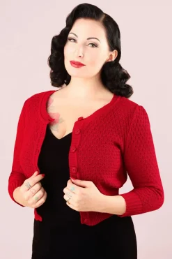 Mak Sweater Jennie Vest In Rood>Vrouwen Vestjes