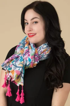 Smashed Lemon Jenny Floral Sjaal In Wit En Multi><noscript><img width=