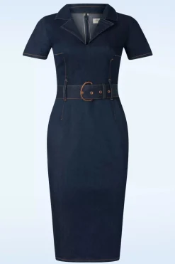 Rock-a-Booty Jodie Pencil Jurk In Donkerdenim><noscript><img width=