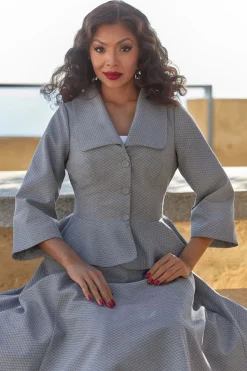 Miss Candyfloss Julie Silver Getailleerde Blazer In Grijs>Vrouwen Jassen