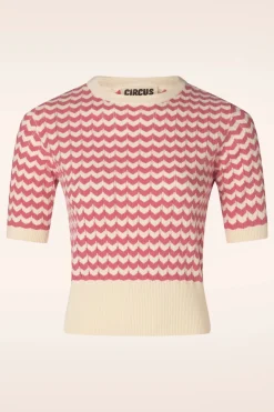 Circus June Sweater In Gebroken Wit En Kers>Vrouwen Truitjes
