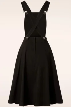 Collectif Clothing Kayden Overalls Swingjurk In Zwart>Vrouwen Effen Jurken