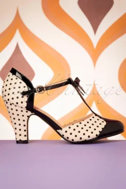 Banned Retro Kelly Lee T-Strap Pumps In Zwart En Blush><noscript><img width=
