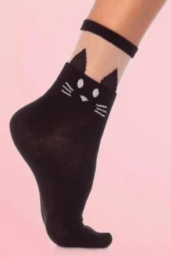 Rouge Royale Kitty Cat Sokken In Zwart>Vrouwen Kousjes & Sokken