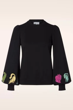 Minueto Kitty Sweatshirt In Zwart>Vrouwen Truitjes