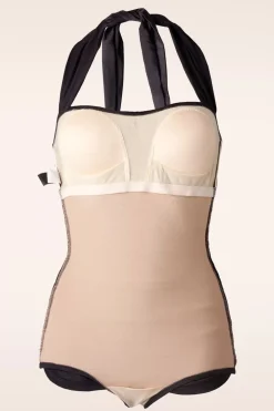 Esther Williams Klassiek Fifties One Piece Badpak Zwart><noscript><img width=