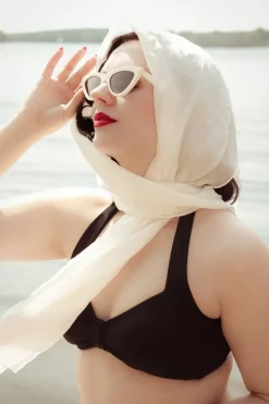 Esther Williams Klassieke Bikinitop In Effen Zwart>Vrouwen Bikini's