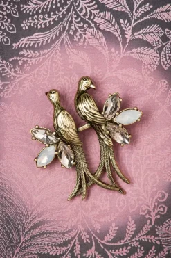Lovely Kristallen Dwergpapegaaien Broche In Goud>Vrouwen Sieraden