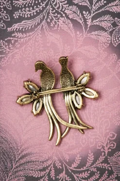 Lovely Kristallen Dwergpapegaaien Broche In Goud>Vrouwen Sieraden