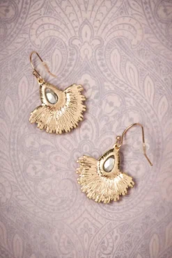 Lovely Kristallen Waaierdruppeloorbellen In Goud En Groen>Vrouwen Sieraden