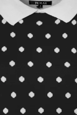 Mak Sweater Kristen Polkadot Trui In Zwart En Wit>Vrouwen Truitjes