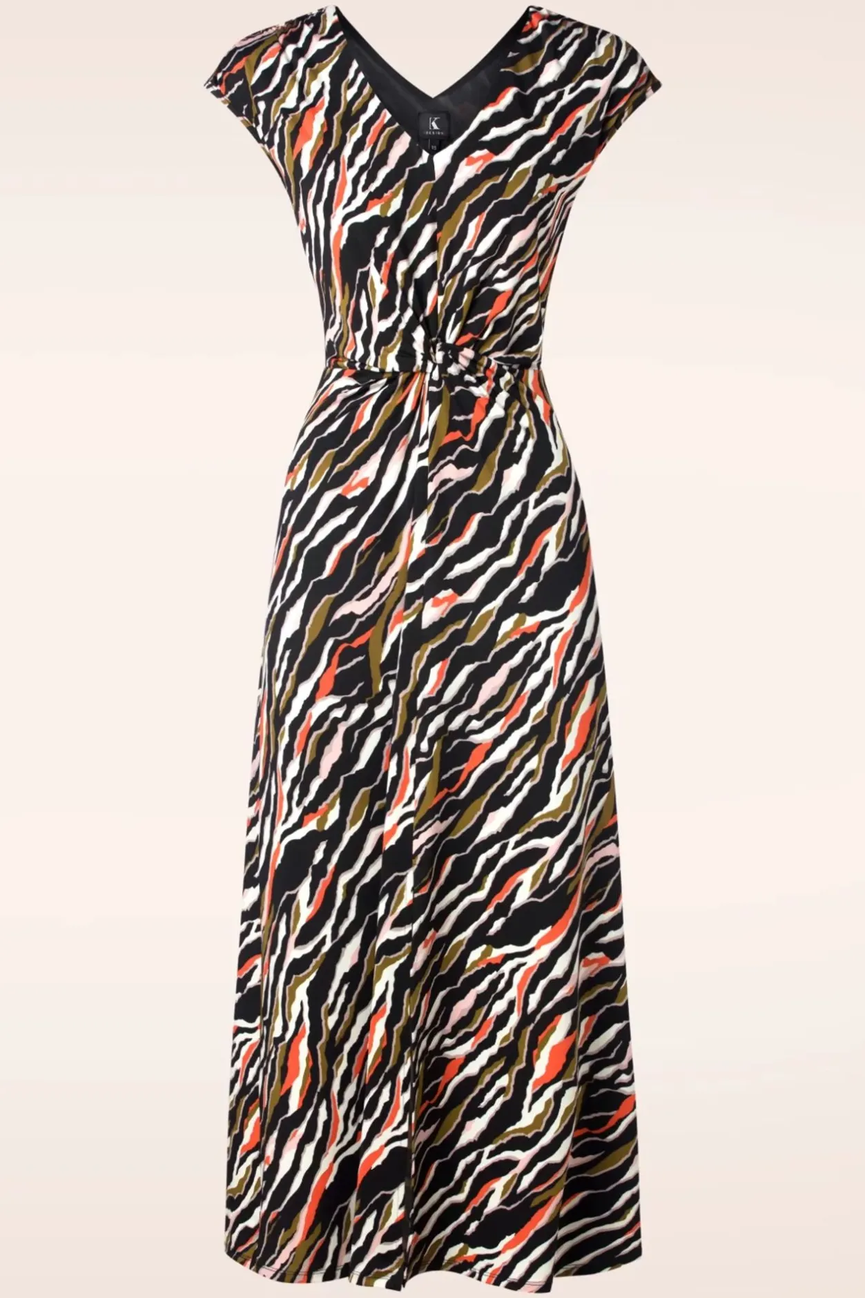 K-Design Kyra Geknoopte Maxi Jurk In Zwart>Vrouwen Plus Size Jurken