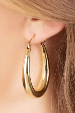 Very Cherry Large Drop Hoop Oorbellen In Goud>Vrouwen Sieraden