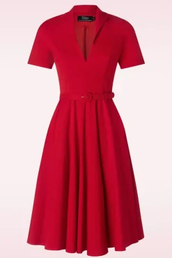 Vintage Diva Laura Lee Swing Jurk In Rood><noscript><img width=