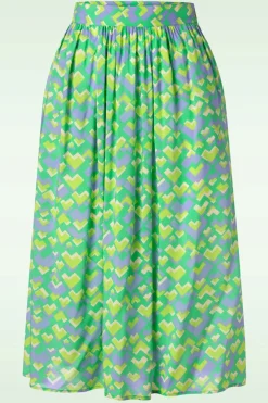 King Louie Layla Cocktail Rok In Macaw Groen>Vrouwen Rokken