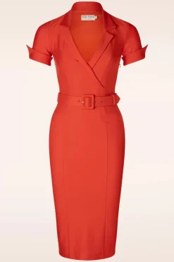 Zoe Vine Lois Pencil Jurk In Rood>Vrouwen Effen Jurken